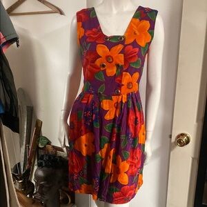 Nouveau 90s Floral Romper- Purple and Orange